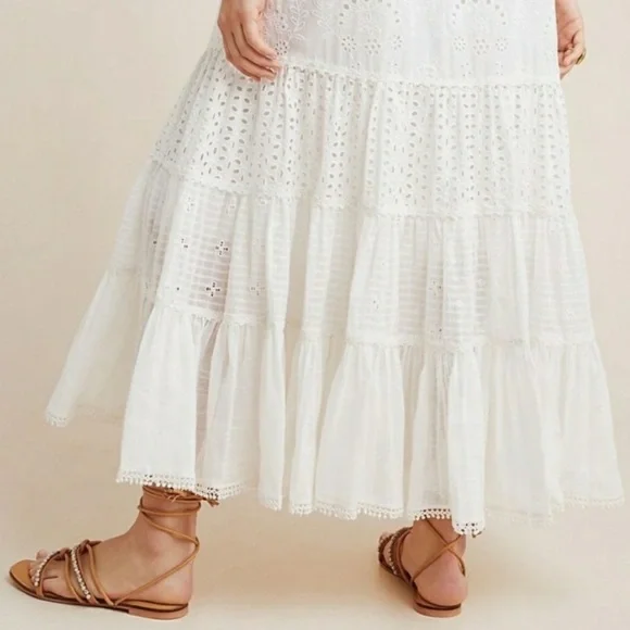 Anthropologie Payal Jain Fallon Eyelet Maxi Dress in White - Picture 5 of 13